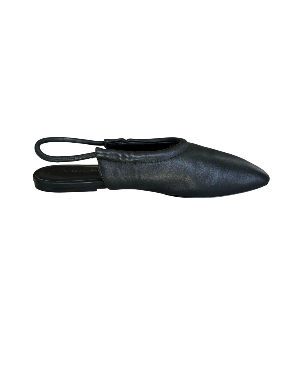 VINCE Cadya Squared Toe Slingback Flat Sandals Black Sheepskin Leather - Picture 8 of 12